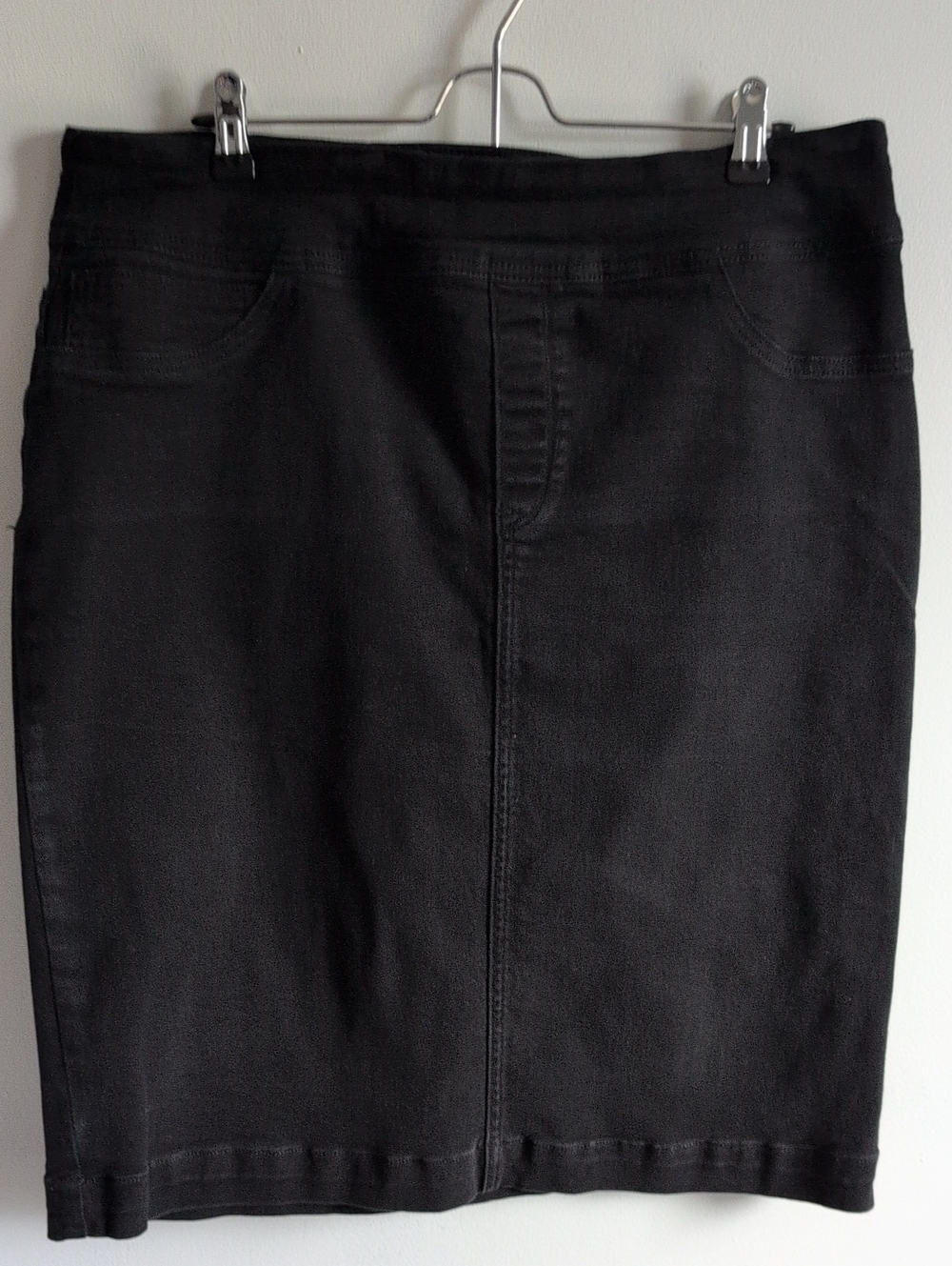 Main Street Exchange Women's Black Denim Jean Skirt